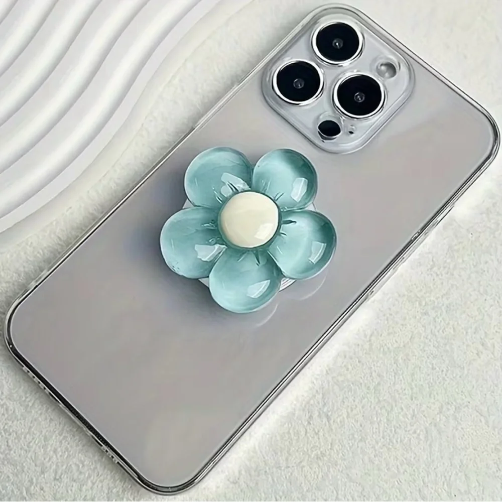 NWT 4-Pack 3D Flower Phone Grip Pop Socket Stand Holder Pastel Floral Set